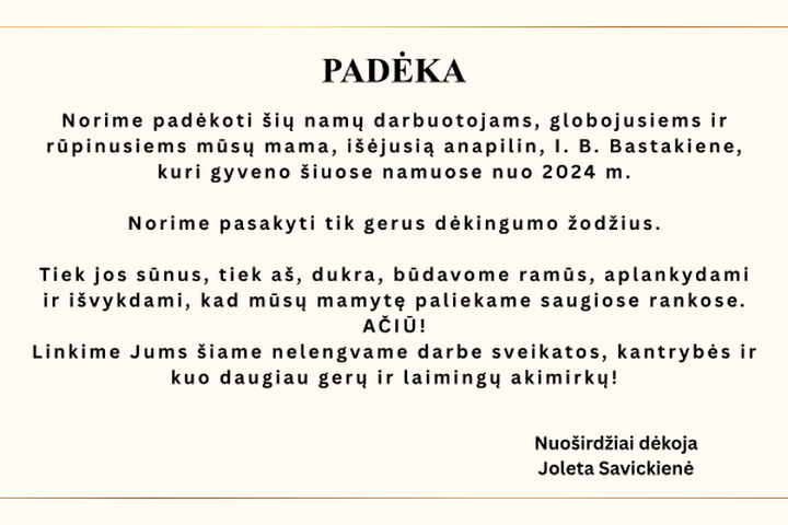 PADĖKA